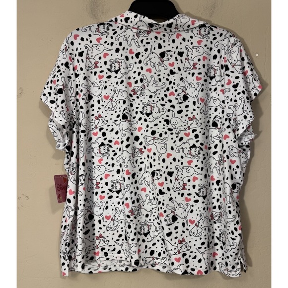 Disney 101 Dalmatians Pajama Set Women L (12-14) 2pc Dogs Hearts Cute NEW - Picture 4 of 8